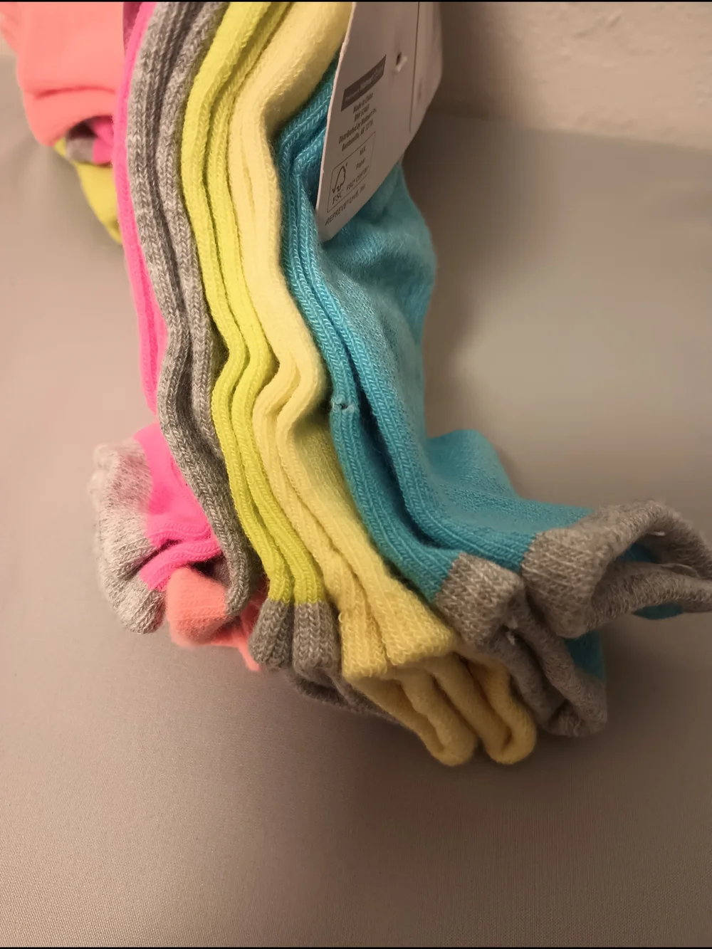 Wonder Nation Girls' No Show Multicolor Socks